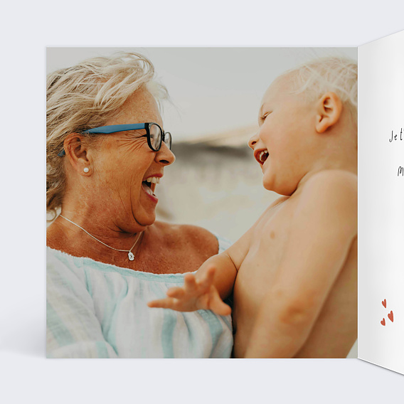 Carte fête des grands-mères Chouette Mamie Intérieur Gauche