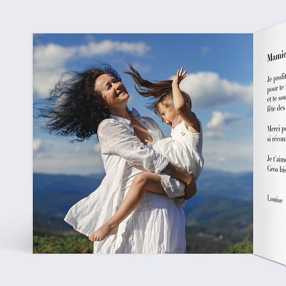 Carte fête des grands-mères Jardin Bleu Intérieur Gauche