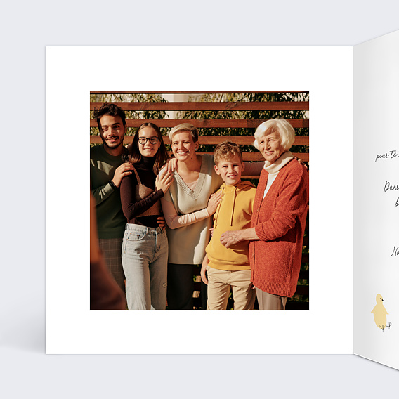 Carte fête des grands-mères Mamie Poule Intérieur Gauche