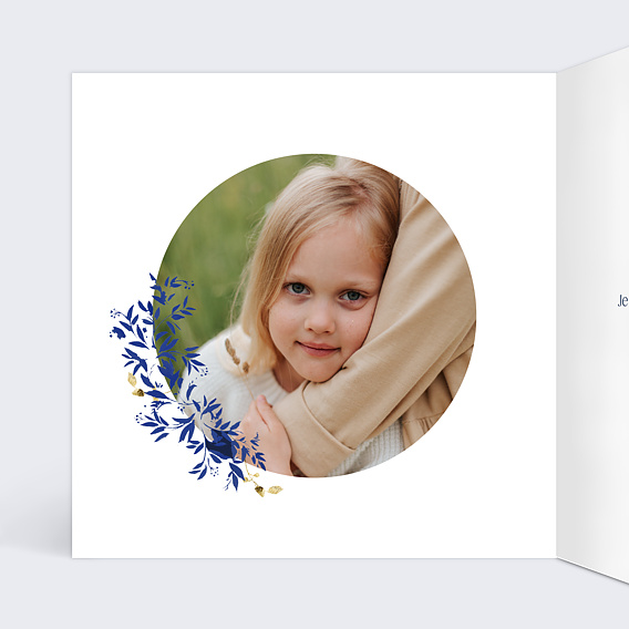 Carte fête des grands-mères Ornements Floraux Intérieur Gauche