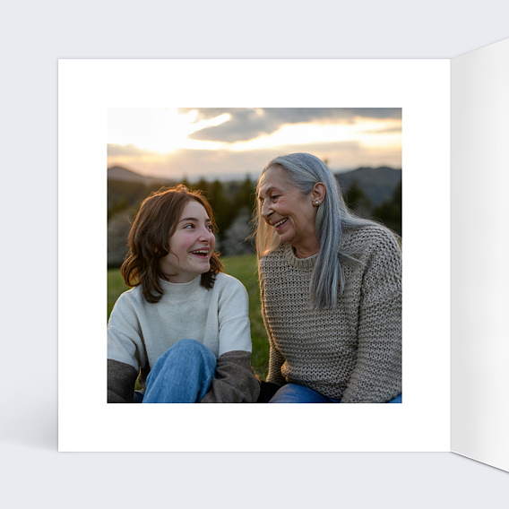 Carte fête des grands-mères Typo coeur Intérieur Gauche