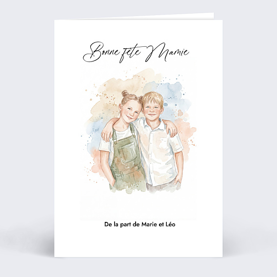 Fête des Grands-Mères Portrait en aquarelle
