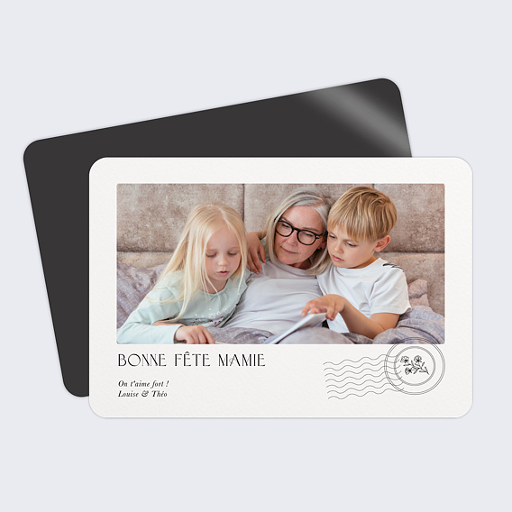 Carte fête des grands-mères Lettre Fleurie Recto