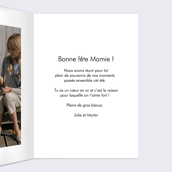 Carte fête des grands-mères Pêle-Mêle Polaroid Intérieur Droit