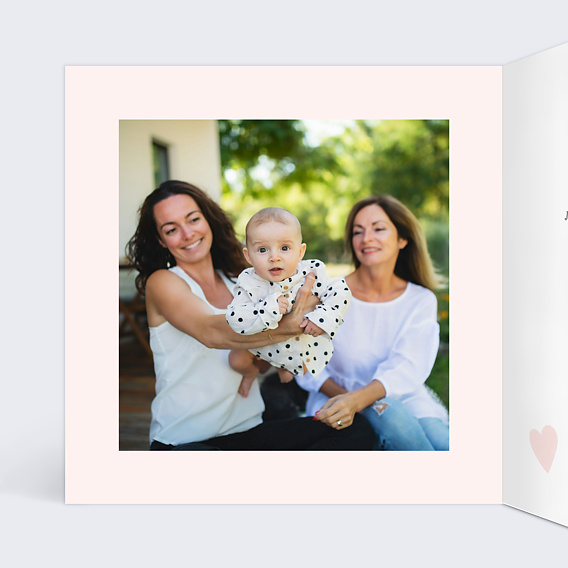 Carte fête des grands-mères Cœurs Pastels Intérieur Gauche