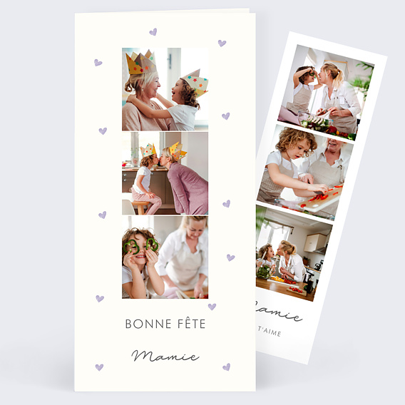 Carte fête des grands-mères Petits Coeurs Recto