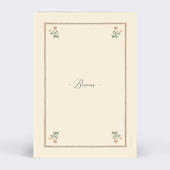 Carte fête des grands-mères Tapisserie d'antan Verso