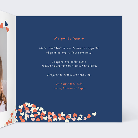 Carte fête des grands-mères Expédition de Bisous Intérieur Droit