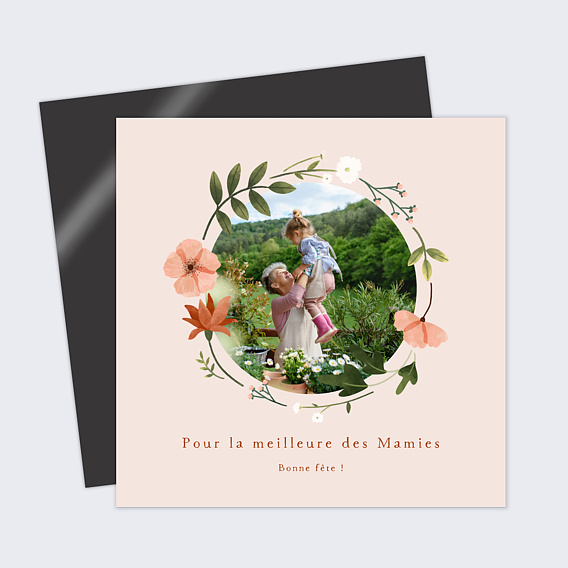 Carte fête des grands-mères Couronne de Fleurs II