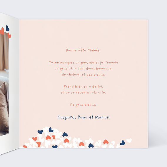 Carte fête des grands-mères Distributeur d'Amour Intérieur Droit