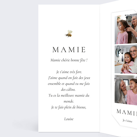 Carte fête des grands-mères Printemps Fleuri Intérieur Gauche