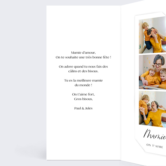 Carte fête des grands-mères Tryptique Intérieur Gauche