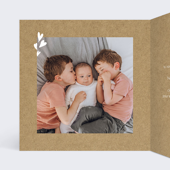 Carte fête des grands-mères Corde à linge Intérieur Gauche