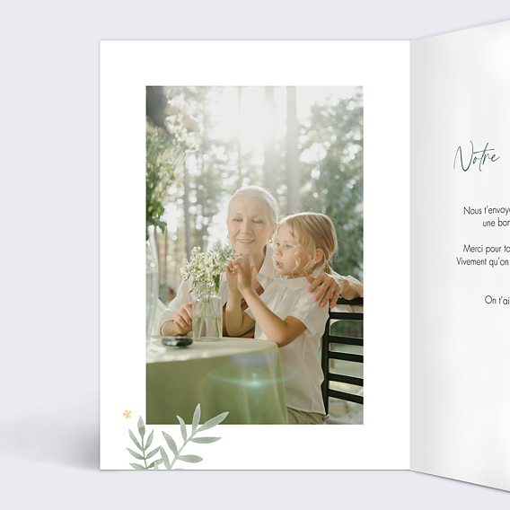 Carte fête des grands-mères Fleurs Festives Intérieur Gauche