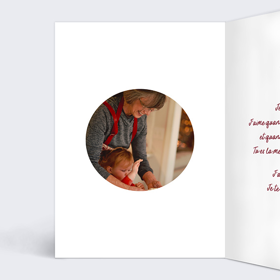 Carte fête des grands-mères Red notes Intérieur Gauche