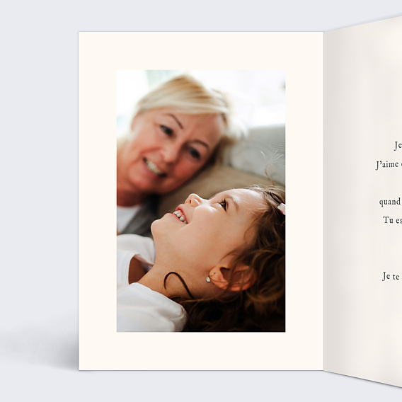 Carte fête des grands-mères Vichy lila Intérieur Gauche