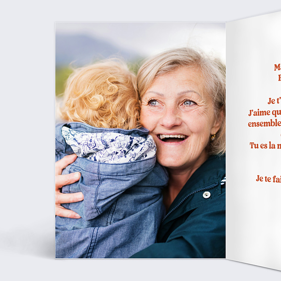 Carte fête des grands-mères Wavy imparfait Intérieur Gauche