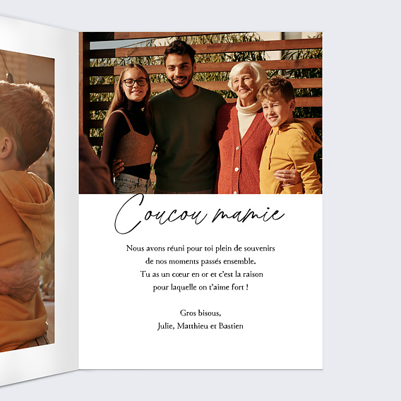 Carte fête des grands-mères Pêle-mêle Intérieur Droit