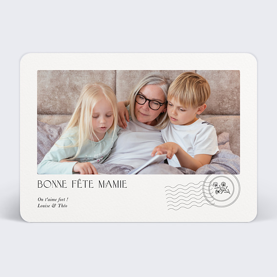 Carte fête des grands-mères Lettre Fleurie Recto