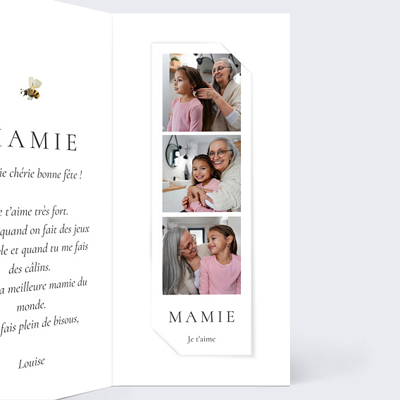 Carte fête des grands-mères Printemps Fleuri Intérieur Droit