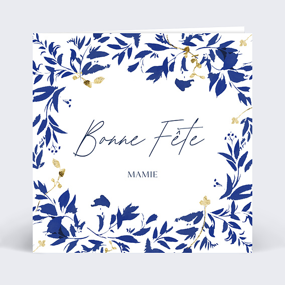 Carte fête des grands-mères Ornements Floraux Recto