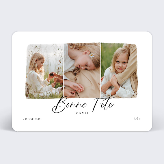 Carte fête des grands-mères Tryptique Recto