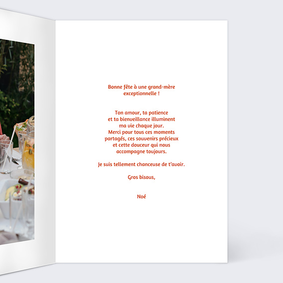 Carte fête des grands-mères Première fête Intérieur Droit