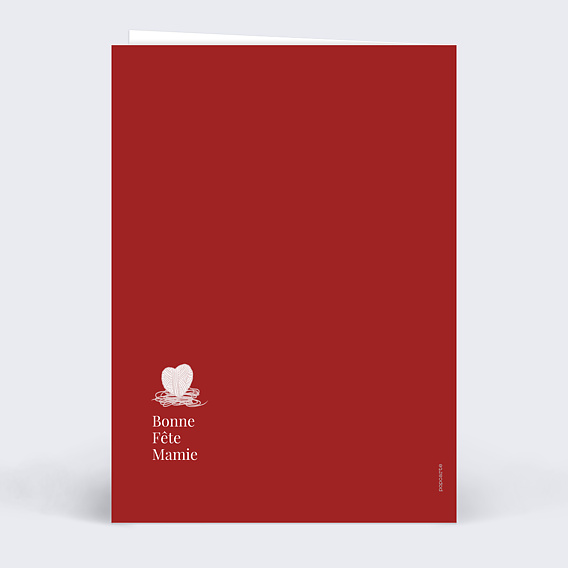 Carte fête des grands-mères Cœur Tricoté Verso