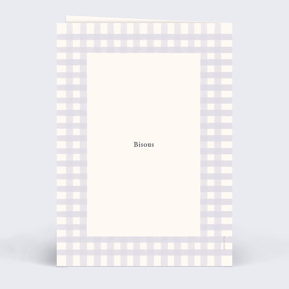 Carte fête des grands-mères Vichy lila Verso