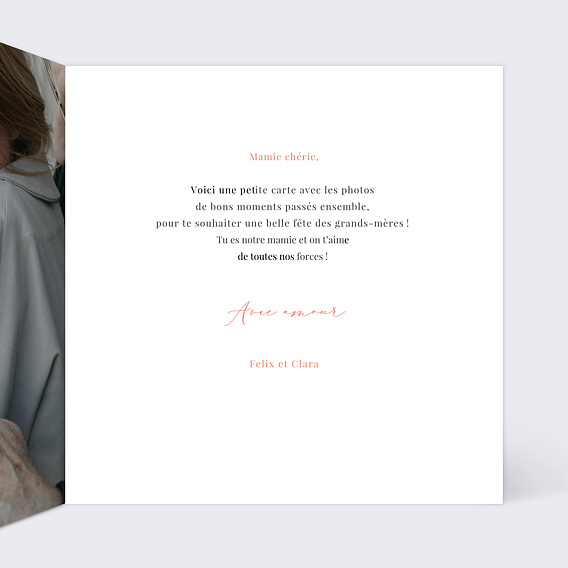 Carte fête des grands-mères With Love Intérieur Droit