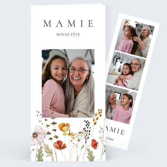 Carte fête des grands-mères Printemps Fleuri Recto