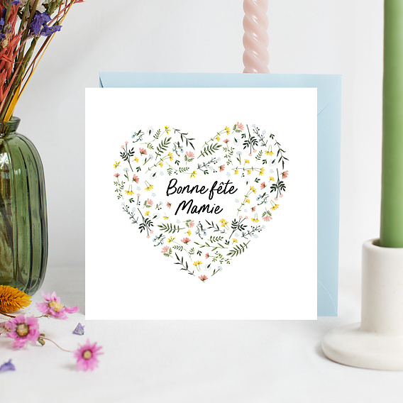 Carte fête des grands-mères Cœur Liberty Après 1