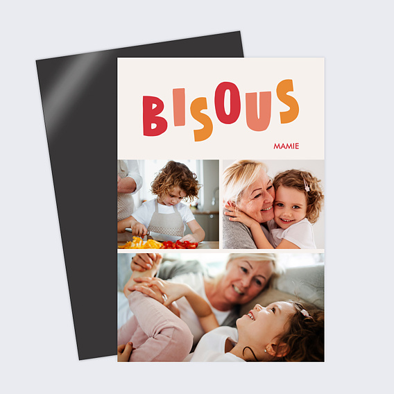 Carte fête des grands-mères Bisous bisous