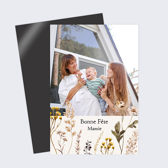 Carte fête des grands-mères Bouquet Fleurs Séchées