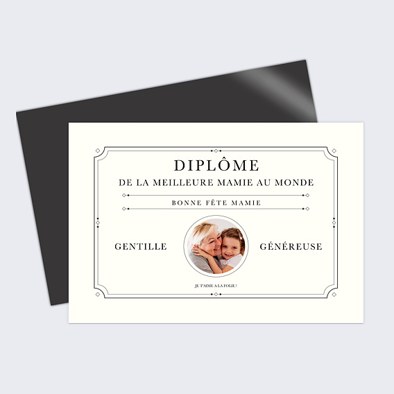 Carte fête des grands-mères Le diplôme
