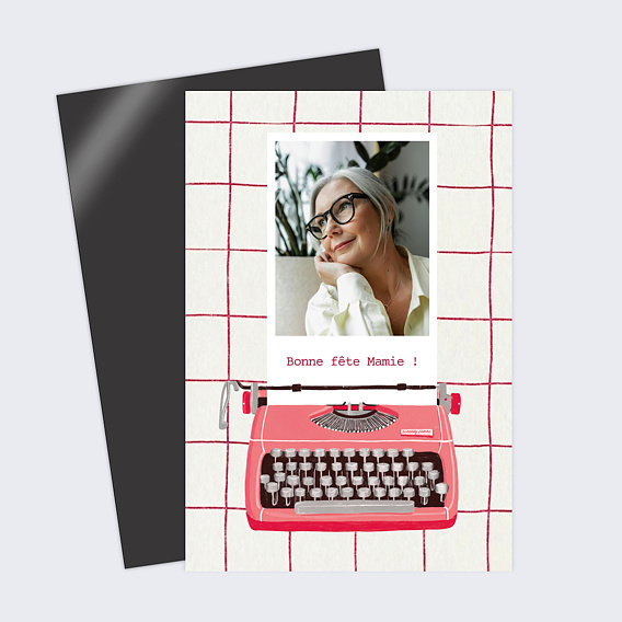 Carte fête des grands-mères Machine à écrire