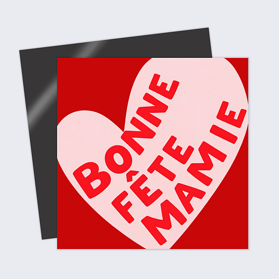 Carte fête des grands-mères Typo coeur