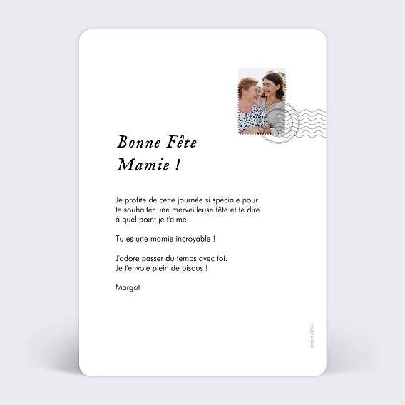 Carte fête des grands-mères Pêle Mêle Vertical Verso