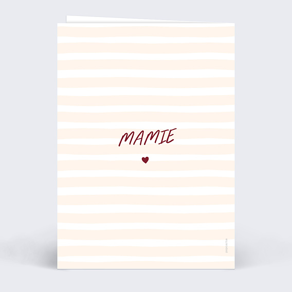 Carte fête des grands-mères Red notes Verso