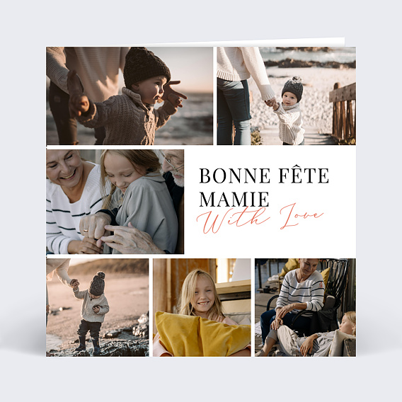 Carte fête des grands-mères With Love Recto