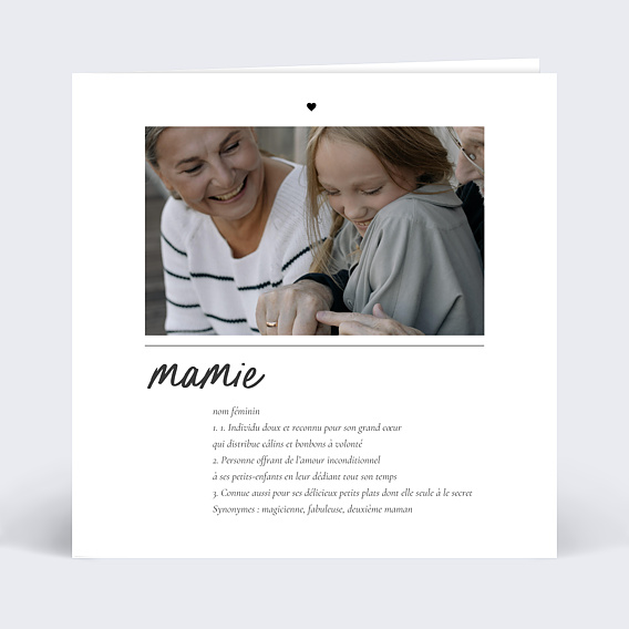 Carte fête des grands-mères Définition Mamie