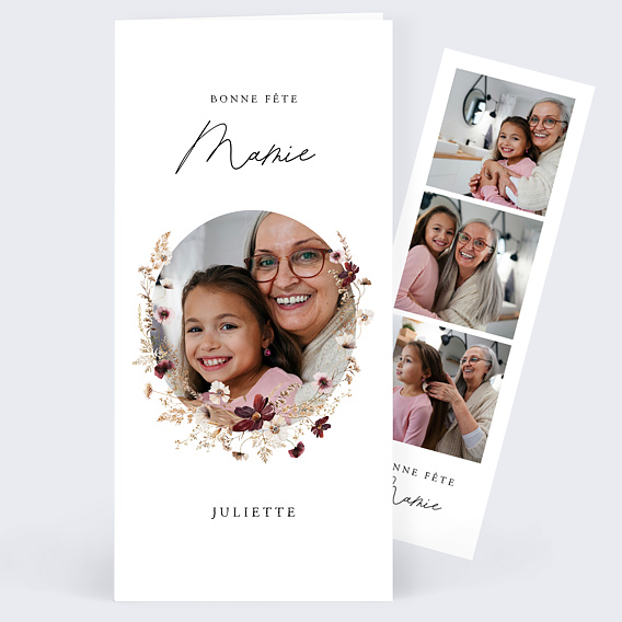 Carte fête des grands-mères Élégance Florale Recto