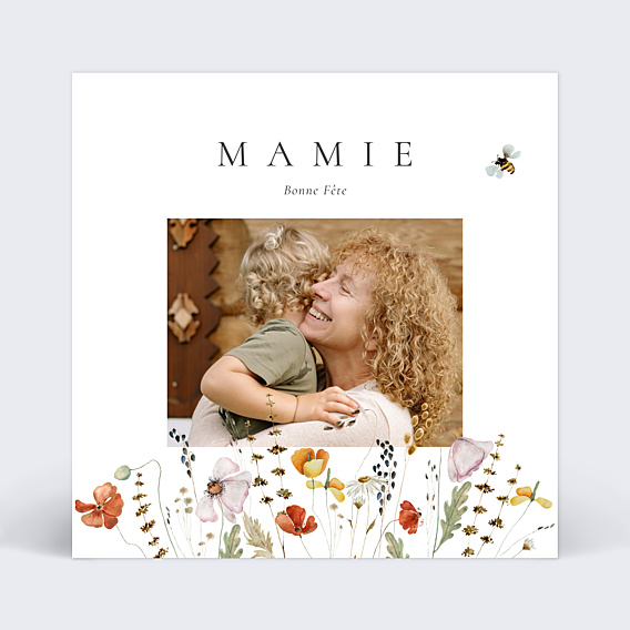 Carte fête des grands-mères Printemps Fleuri