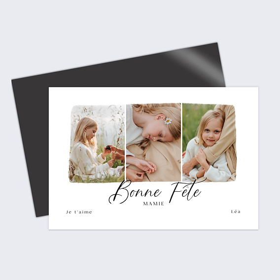 Carte fête des grands-mères Tryptique
