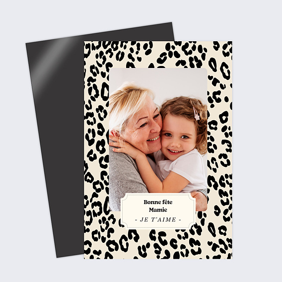 Carte fête des grands-mères Léopard