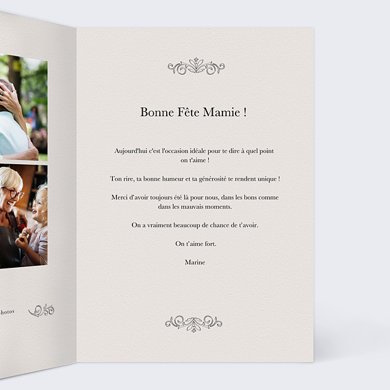 Carte fête des grands-mères La revue Familiale Intérieur Droit
