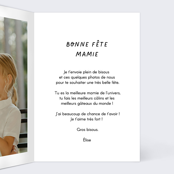 Carte fête des grands-mères Marelle Intérieur Droit