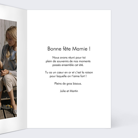 Carte fête des grands-mères Pêle-Mêle Polaroid Intérieur Droit