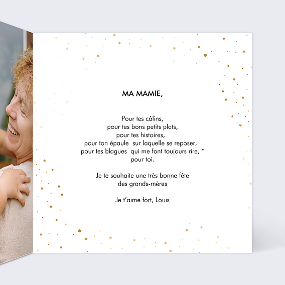 Carte fête des grands-mères Pétillant Intérieur Droit