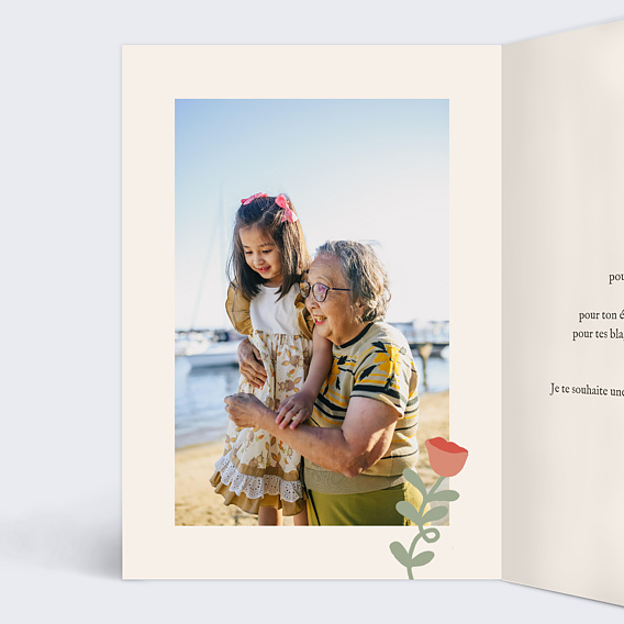 Carte fête des grands-mères Lettrine Intérieur Gauche